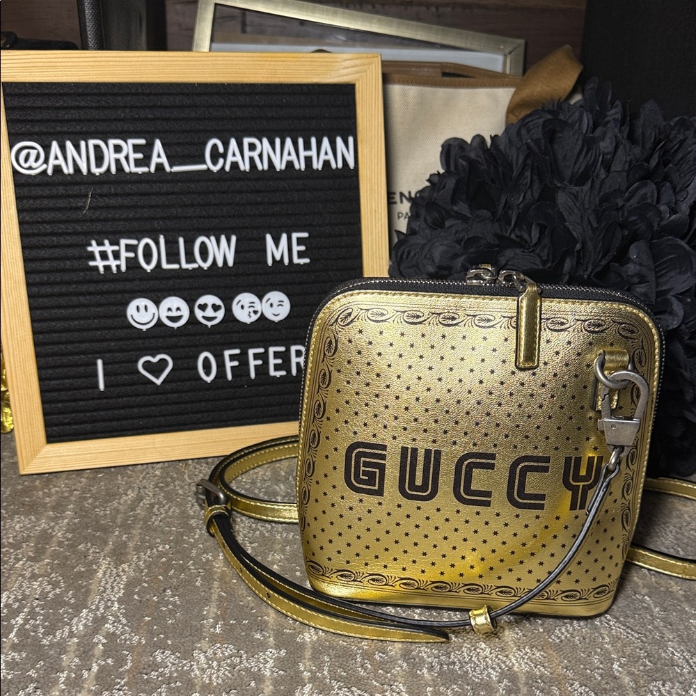Gucci X Sega Metallic Gold Crossbody Bag